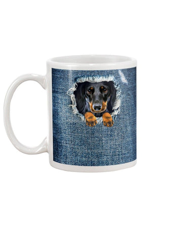 dachshund blue blue Mug White 11Oz