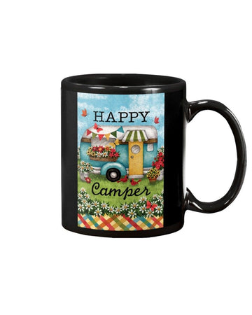 Camping Happy Camper Mug White 11Oz