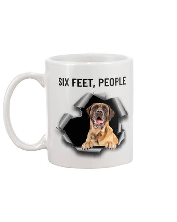 English Mastiff six feet people Mug White 11Oz