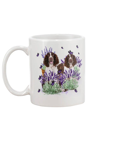 English Springer Spaniel with lavender Mug White 11Oz