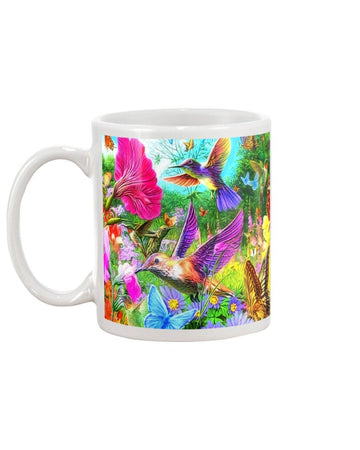 hummingbird color  forest ru Mug White 11Oz