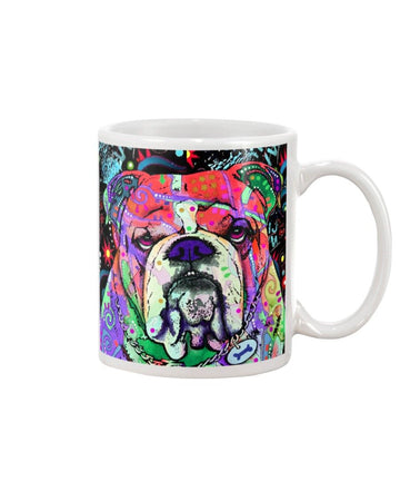 English Bulldog Colored face Mug White 11Oz