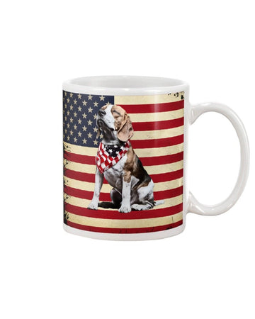 beagle proud flag Mug White 11Oz