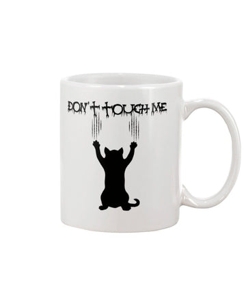 Black Cat Don't Touch Me Mug White 11Oz