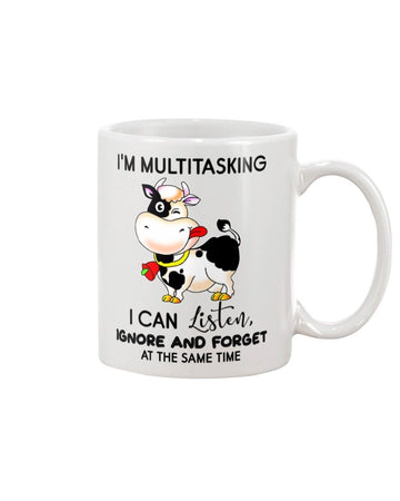 Cow i am multitasking Mug White 11Oz