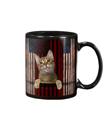 Cat America Retro Mug White 11Oz
