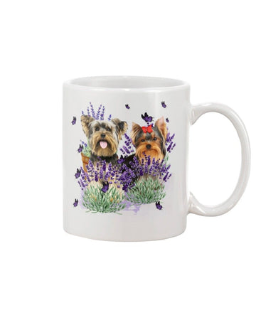 Yorkshire Terrier with lavender Mug White 11Oz