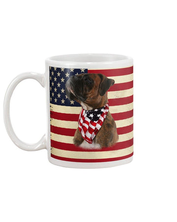 Boxer proud american flag Mug White 11Oz