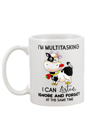 Cow i am multitasking Mug White 11Oz