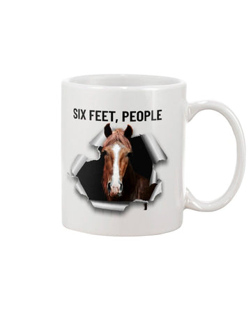 Horse six feet people Mug White 11Oz