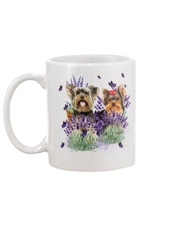 Yorkshire Terrier with lavender Mug White 11Oz