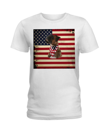 boxer proud america flag white t-shirt