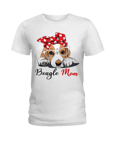 Beagle Love Mom white t-shirt
