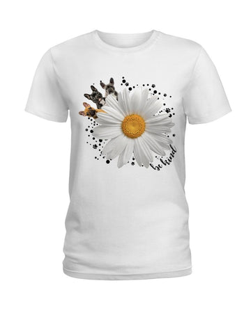 French Bulldog Be Kind flower white t-shirt