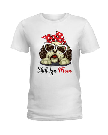 Shih Tzu Love Mom white t-shirt