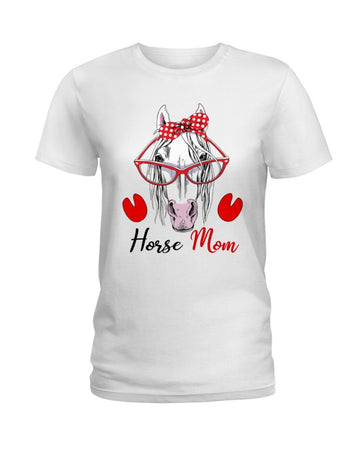 Horse Love Mom white t-shirt