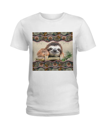 Cute Sloth Boho Pattern white t-shirt