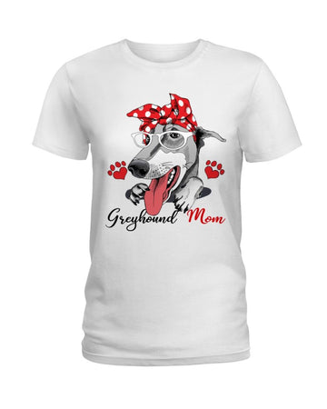 Greyhound Love Mom white t-shirt