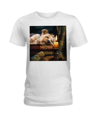 Yorkshire Terrier Vintage Book white t-shirt