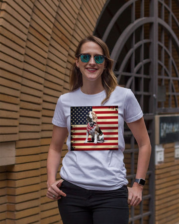 beagle proud america flag white t-shirt