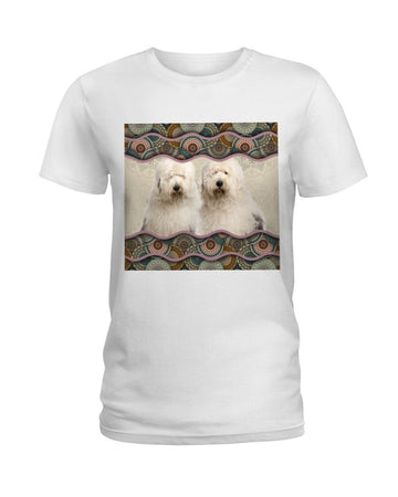 Two Old English Sheepdog white t-shirt