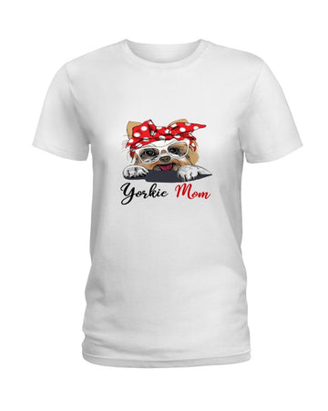 Yorkie Yorkshire Terrier Love Mom white t-shirt