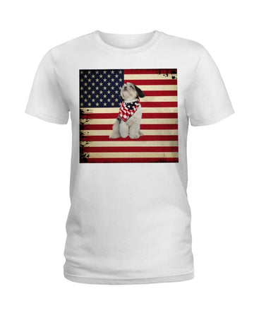 shih tzu proud america flag white t-shirt