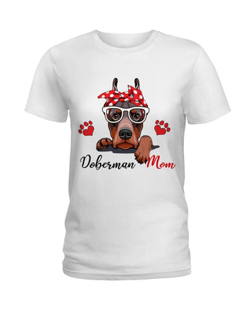 Doberman Love Mom White Standard T-shirt