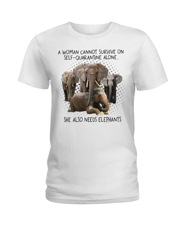 Elephant A Woman Needs Elephants white t-shirt