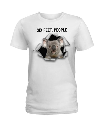 koala six feet people white t-shirt