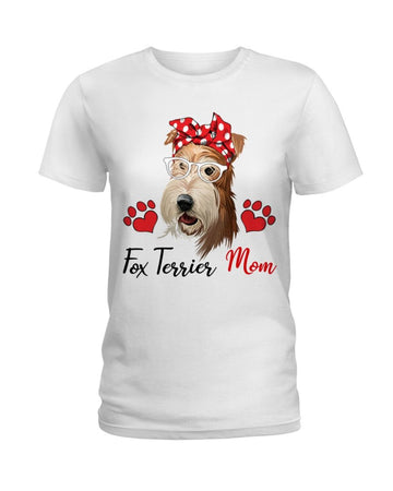 Fox Terrier Love Mom white t-shirt