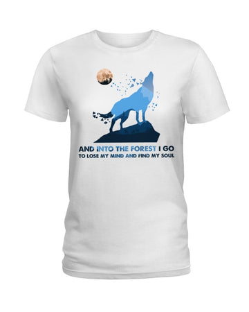 wolf and into the forest cloth white t-shirt
