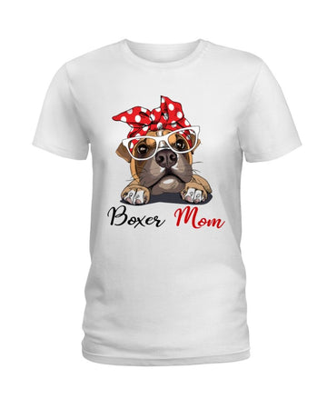 Boxer Love Mom white t-shirt
