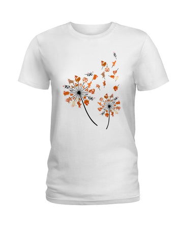Cow Dandelion flower white t-shirt
