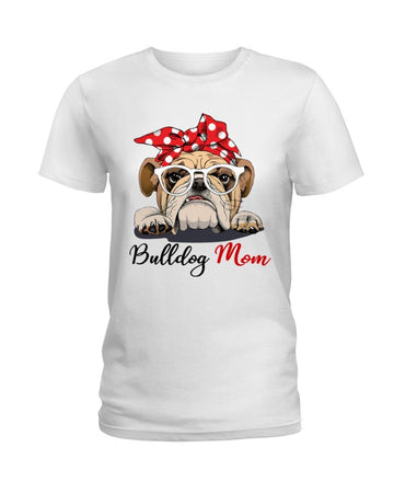 Bulldog Love Mom white T-shirt