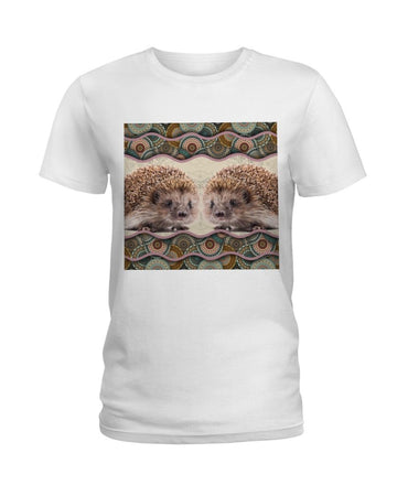 Hedgehog Boho Pattern white t-shirt