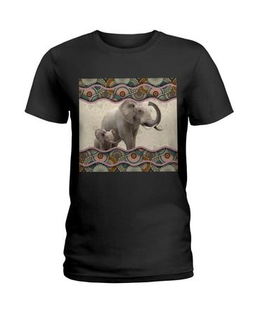 Elephant Cute Black T-Shirt