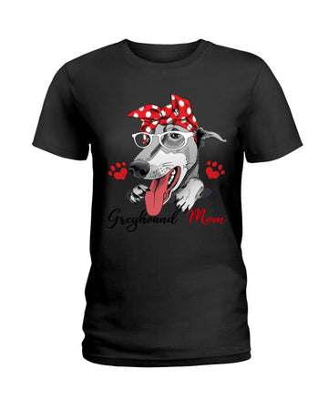 Greyhound Love Mom Black T-Shirt