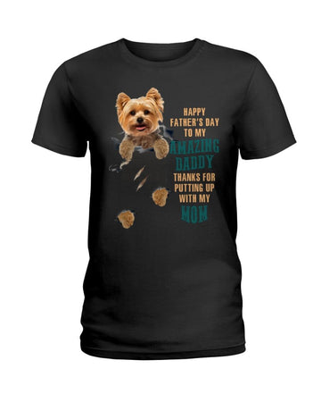 Yorkshire Terrier Happy father's day amazing Black T-Shirt