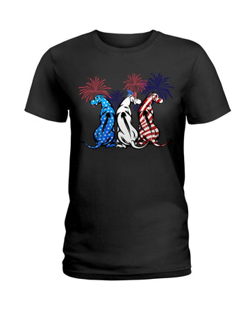 Rhodesian Ridgeback freedom color american flag Independence Day Black  T-Shirt