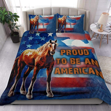 Horse Proud to be an American Independence Day Bedding set