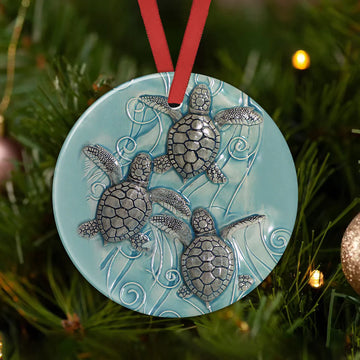 Turtle Ceramic Style Ceramic Ornament