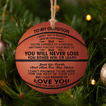 Basketball Grandson You Will Never Lose Ceramic Ornament