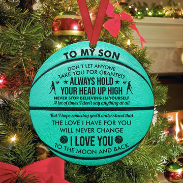 Basketball To My Son  i love you to the moon and back Ceramic Ornament