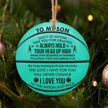 Basketball To My Son  i love you to the moon and back Ceramic Ornament