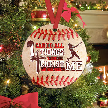 I Can Do All Things Baseball Faith Ceramic Ornament