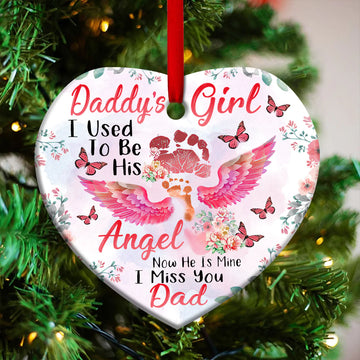 Daddy's Girl I Used To Be His Angel Now He's Mine Ceramic Ornament