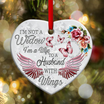 I'm Not A Widow Butterfly Wings Ceramic Ornament