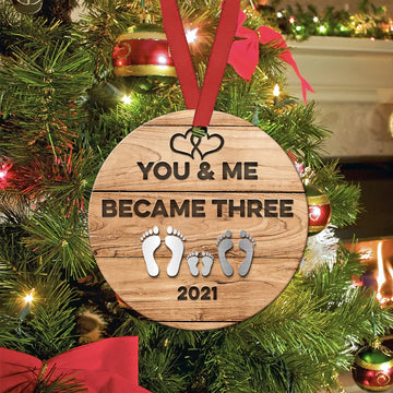 Metal Style you and me became three Personalized Ceramic Ornament