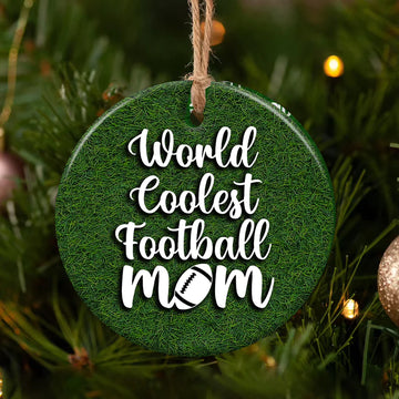 World coolest Football Mom Ceramic Ornament